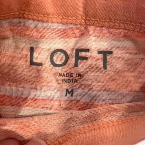 NWT LOFT Peach Breeze Striped Surf Cotton Crewneck Tee - Picture 6 of 11